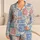 Blue And Pink Paisley Patchwork Charm For Relaxed Weekend Lounging At Home Gift Satin Pajamas Set - 1