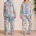 Blue And Pink Paisley Patchwork Charm For Relaxed Weekend Lounging At Home Gift Satin Pajamas Set - 2