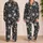 Monochrome Rose And Silver Foliage For Elegant Cozy Evenings At Home Satin Pajamas Set - 2