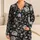 Monochrome Rose And Silver Foliage For Elegant Cozy Evenings At Home Satin Pajamas Set - 1