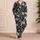 Monochrome Rose And Silver Foliage For Elegant Cozy Evenings At Home Satin Pajamas Set - 4