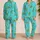 Watercolor Palm Grove in Bright Cyan for Tropical Resort Lounging and Coastal Getaways Satin Pajamas Set - 2