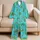 Watercolor Palm Grove in Bright Cyan for Tropical Resort Lounging and Coastal Getaways Satin Pajamas Set - 5