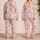 Rosy Santa And Snowflake Christmas Cheer For Cozy Holiday Evenings Satin Pajamas Set - 2