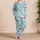 Blue Tropical Palms and Lush Blooms for Relaxed Weekend Lounging and Getaways Satin Pajamas Set - 4