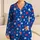 Red White Blue Star Confetti Celebration For Festive Fourth Of July Lounging At Home Satin Pajamas Set - 1