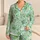 Mint Clover Cloud Motifs for Cozy Lounging and Relaxed Home Days Satin Pajamas Set - 1