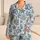 Blue Nautilus And Starfish For Relaxed Coastal Evenings By The Shore Satin Pajamas Set - 1