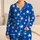 Ivory Stars On Cobalt Blue For Cozy Lounging And Relaxed Weekend Evenings Satin Pajamas Set - 1