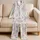 Watercolor Wildflower Sprigs for Cozy Cottage Evenings and Relaxed Home Lounging Satin Pajamas Set - 5