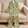 Orange Citrus and Blue Blossom Motif for Fresh, Cheerful Lounging and Relaxation Satin Pajamas Set - 5