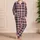 Vintage Pink Navy Plaid for Cozy Lounging and Relaxed Evenings at Home Satin Pajamas Set - 4