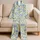 Blue Hydrangea Vine Blooms for Relaxed Cottagecore Evenings and Thoughtful Gifting Satin Pajamas Set - 5