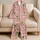 Watercolor Champagne Bottles and Cherries for Festive Holiday Lounging and Relaxation Satin Pajamas Set - 5