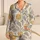 Golden Sun Faces And Tropical Leaves For Relaxed Bohemian Vacation Style Satin Pajamas Set - 1