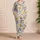 Golden Sun Faces And Tropical Leaves For Relaxed Bohemian Vacation Style Satin Pajamas Set - 4