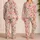 Blush Pink Blooms And Red Butterflies For Dreamy Cozy Evenings Satin Pajamas Set - 2