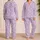 Lavender Watercolor Spots for Calm Weekend Lounging and Cozy Nighttime Comfort at Home Satin Pajamas Set - 2