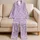 Lavender Watercolor Spots for Calm Weekend Lounging and Cozy Nighttime Comfort at Home Satin Pajamas Set - 5