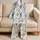 Watercolor Wedding Couple and Flowers for Romantic Bridal Celebrations Satin Pajamas Set - 5