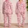 Pink Flamingo Hearts for Cozy Tropical Lounge Nights and Sweet Valentine's Day Gifts Satin Pajamas Set - 2