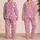 Soft Pink Hearts and Stars for Cozy Valentine's Evening Relaxation for Her at Home Satin Pajamas Set - 2