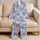 Watercolor Baseballs, Red Bows & Stars for Cozy Game Day Lounging and Gift Giving Satin Pajamas Set - 5