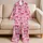 Pink Ribbon Bows for Cozy Evenings and Sweet Relaxing Lounging Style Satin Pajamas Set - 5