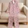 Blush Oval and Star Motifs for Cozy Nights and Relaxed Weekend Mornings Satin Pajamas Set - 5