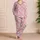 Blush Oval and Star Motifs for Cozy Nights and Relaxed Weekend Mornings Satin Pajamas Set - 4