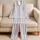 Pastel Vertical Stripes for Cozy Evenings and Relaxed Weekend Lounging Satin Pajamas Set - 5