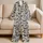 Halloween Bats, Skulls and Gourds for Cozy Spooky Season Evenings Satin Pajamas Set - 5
