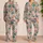 Tropical Crane and Palm Garden for a Relaxing Coastal Getaway Satin Pajamas Set - 2