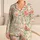 Watercolor Pink Blossoms for Cozy Spring Evenings and Relaxed Home Days, Gift for Her Satin Pajamas Set - 1