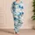 Watercolor Ocean Waves for Relaxing Coastal Nights and Easygoing Women Satin Pajamas Set - 4