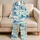 Watercolor Ocean Waves for Relaxing Coastal Nights and Easygoing Women Satin Pajamas Set - 5