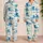 Watercolor Ocean Waves for Relaxing Coastal Nights and Easygoing Women Satin Pajamas Set - 2