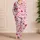 Mixed Pink And Red Hand-Painted Hearts For Cozy Valentine Nights And Sweet Lounging Satin Pajamas Set - 4