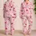 Mixed Pink And Red Hand-Painted Hearts For Cozy Valentine Nights And Sweet Lounging Satin Pajamas Set - 2