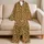 Golden Leopard Spots for Cozy Lounging and Relaxed At-Home Style Satin Pajamas Set - 5
