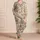 Vintage Rose And Teal Blossom Motifs For Cozy Botanical Lounging At Home Satin Pajamas Set - 4