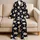 White Daisy And Blue Star Motifs For Playful Everyday Comfort And Relaxed Lounging Satin Pajamas Set - 5