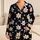 White Daisy And Blue Star Motifs For Playful Everyday Comfort And Relaxed Lounging Satin Pajamas Set - 1