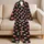 Pink Cherry Blossoms and Ivory Polka Dots for Cozy Springtime Lounging Satin Pajamas Set - 5