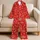 White Heart And Flower Motifs For Cozy Romantic Evenings And Sweet Gift Giving Satin Pajamas Set - 5