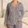 Heather Grey and Blush Pink Stars for Cozy Bedtime Lounging and Sweet Gift Giving for Her Satin Pajamas Set - 1