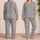 Heather Grey and Blush Pink Stars for Cozy Bedtime Lounging and Sweet Gift Giving for Her Satin Pajamas Set - 2