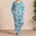 Blue Ocean Sea Life for Relaxing Coastal Getaways and Beach Trip Comfort Satin Pajamas Set - 4