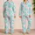Pastel Botanical Leaves for Relaxing Nights and Cozy Weekend Lounging at Home Satin Pajamas Set - 2
