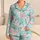 Pastel Botanical Leaves for Relaxing Nights and Cozy Weekend Lounging at Home Satin Pajamas Set - 1